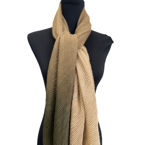 Brown & Beige Ombre Crushed Scarf