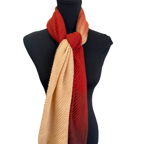 Red & Golden Ombre Crushed Scarf