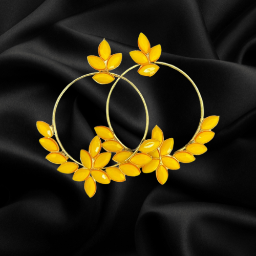 Foliage Radiance Circle Earrings