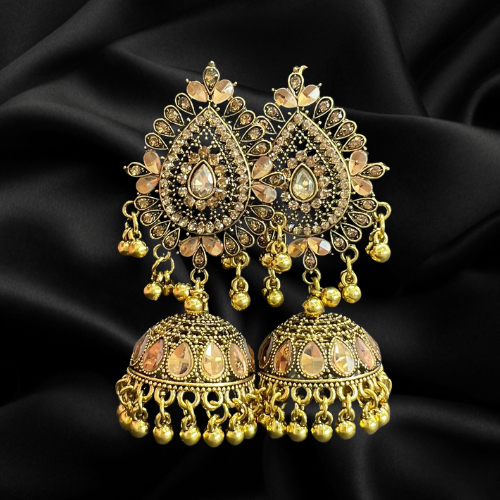 Peach Petal Radiance Jhumkas