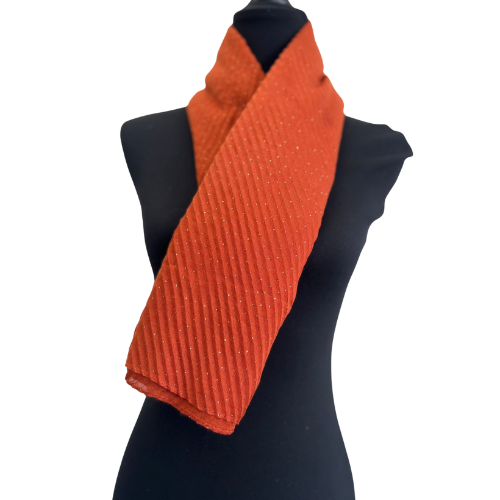 Orange Crushed Polyester Scarf