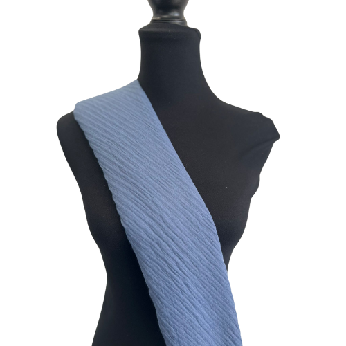 Blue Crushed Polyester Scarf