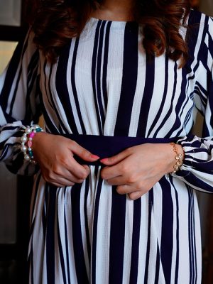 Navy Blue And White Stripes